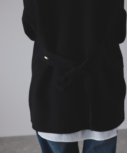 ADAM ET ROPE'（アダムエロペ）の「【サステナブル】マルチWAYベルテッドミドルカーディガン（カーディガン/ボレロ・レディース・ブラック/ダークブラウン/キナリ・FREE）」の20枚目の写真