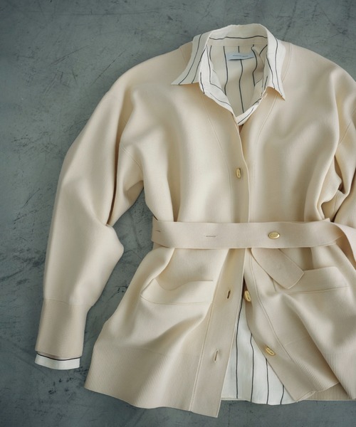 マルチWAYベルテッドミドルカーディガン ADAM ET ROPE' カーディガン 「サステナブル」マルチWAY