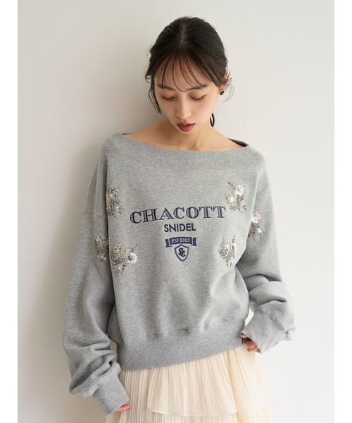 【SNIDEL×Chacott】刺繍スウェットプルオーバー セール】【Chacott】刺繍スエットプルオーバー（スウェット）｜SNIDEL