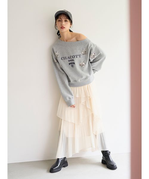 SNIDEL（スナイデル）の「【Chacott】刺繍スエットプルオーバー