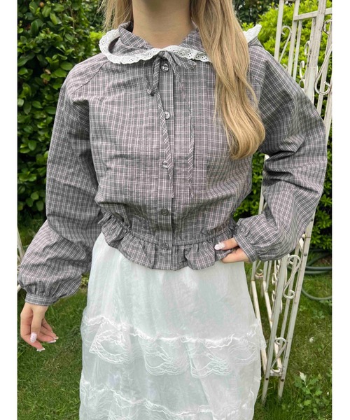 WC(ダブル シー)の「《秋冬新作★》フリルフードシャツ(シャツ/ブラウス・レディース・ブラウン/ホワイト・FREE)」の1枚目の写真