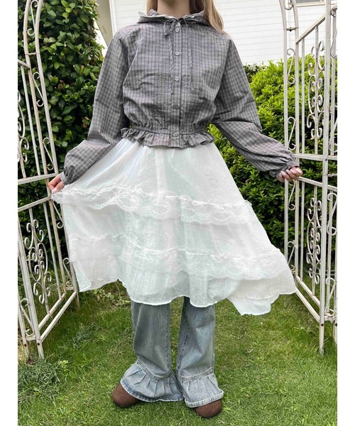 WC(ダブル シー)の「《秋冬新作★》フリルフードシャツ(シャツ/ブラウス・レディース・ブラウン/ホワイト・FREE)」の15枚目の写真