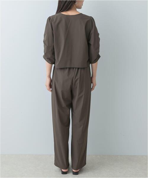 F by ROSSO(エフバイロッソ)の「F by ROSSO 撥水ストレッチブラウス+イージーパンツ(セットアップ・レディース・ブラック/ブラウン・38/36)」の10枚目の写真