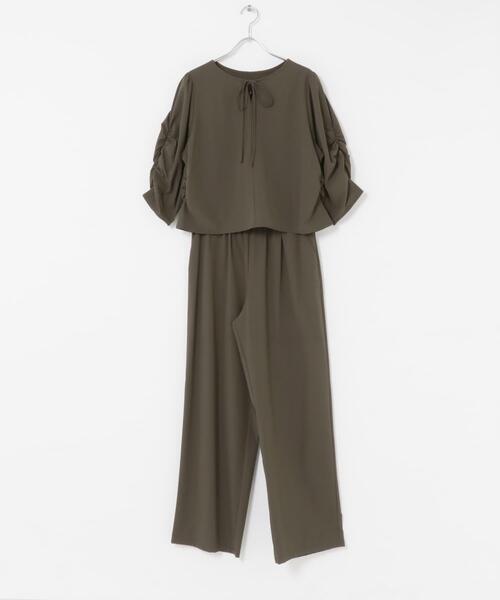 F by ROSSO(エフバイロッソ)の「F by ROSSO 撥水ストレッチブラウス+イージーパンツ(セットアップ・レディース・ブラック/ブラウン・38/36)」の11枚目の写真