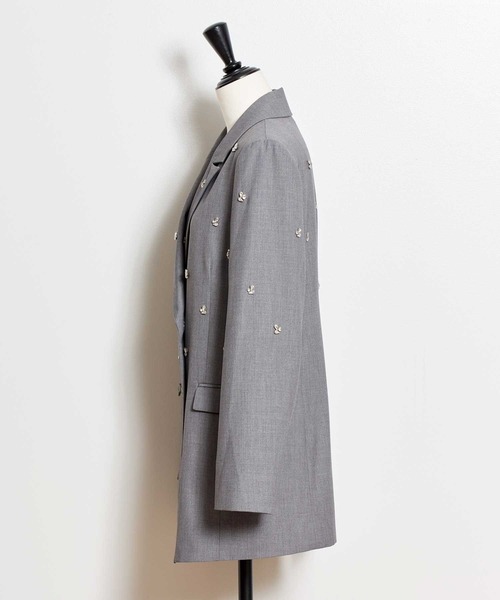 NOELA（ノエラ）の「ビジューダブルジャケット（テーラードジャケット・レディース・ベージュ/グレー・S/M）」の16枚目の写真