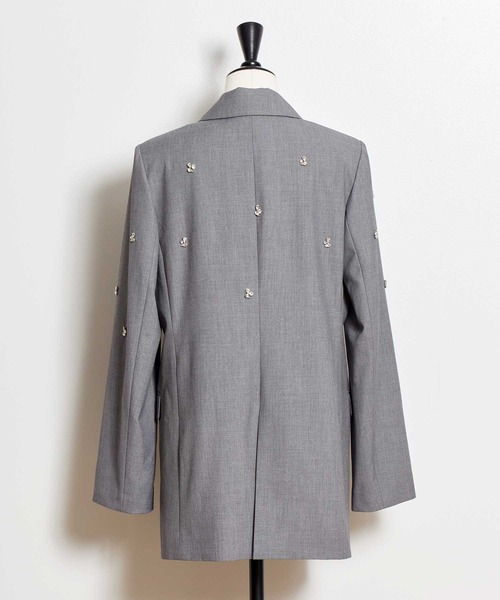 NOELA（ノエラ）の「ビジューダブルジャケット（テーラードジャケット・レディース・ベージュ/グレー・S/M）」の17枚目の写真