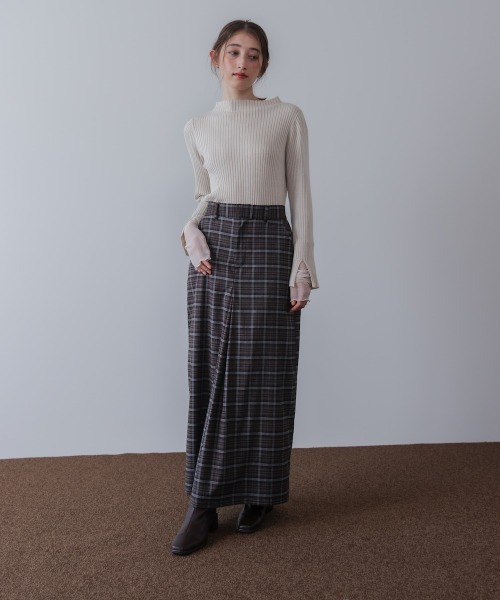 Bab（バブ）の「（選べるネック）チュールレイヤードリブニット（ニット/セーター・レディース・D/ピンク/グレー/G/B/ブルー/ブラウン/A/ホワイト系その他/グレー系その他3/F/E・FREE）」の14枚目の写真