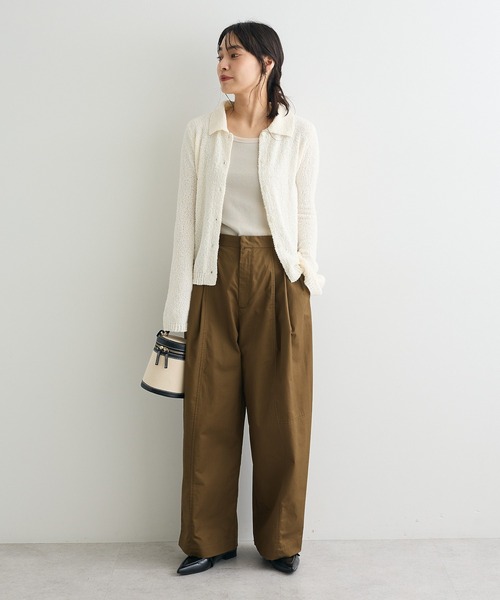 CRAFT STANDARD BOUTIQUE（クラフトスタンダードブティック）の「ブークレヤーン衿付きニットカーディガン◆（カーディガン/ボレロ・レディース・ブラウン/ライトイエロー/アイボリー・FREE）」の5枚目の写真