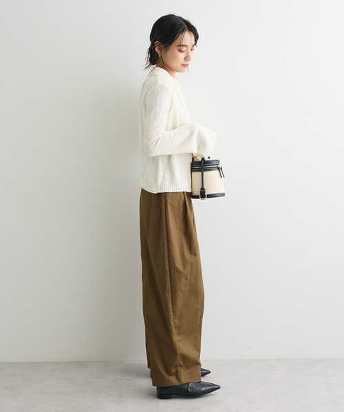 CRAFT STANDARD BOUTIQUE（クラフトスタンダードブティック）の「ブークレヤーン衿付きニットカーディガン◆（カーディガン/ボレロ・レディース・ブラウン/ライトイエロー/アイボリー・FREE）」の7枚目の写真