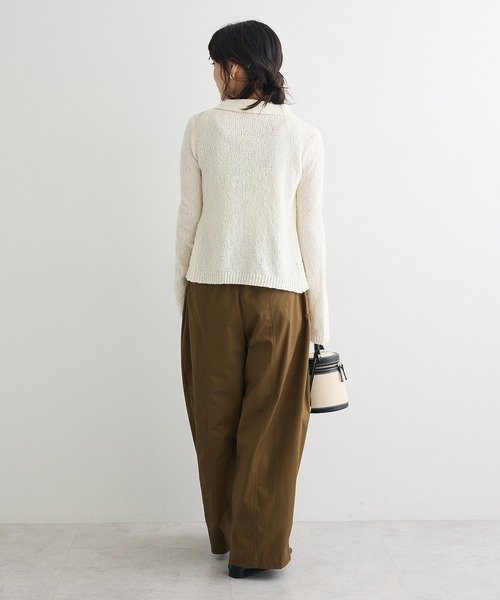 CRAFT STANDARD BOUTIQUE（クラフトスタンダードブティック）の「ブークレヤーン衿付きニットカーディガン◆（カーディガン/ボレロ・レディース・ブラウン/ライトイエロー/アイボリー・FREE）」の8枚目の写真