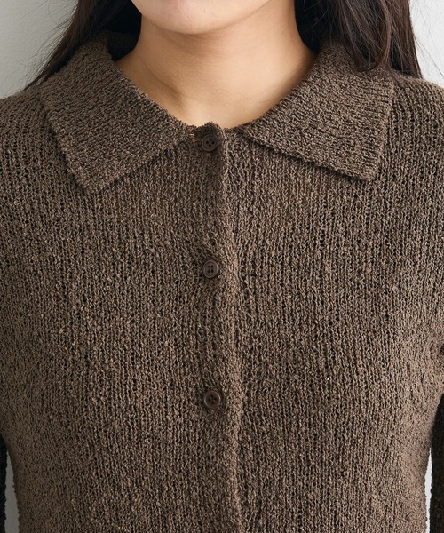 CRAFT STANDARD BOUTIQUE（クラフトスタンダードブティック）の「ブークレヤーン衿付きニットカーディガン◆（カーディガン/ボレロ・レディース・ブラウン/ライトイエロー/アイボリー・FREE）」の10枚目の写真