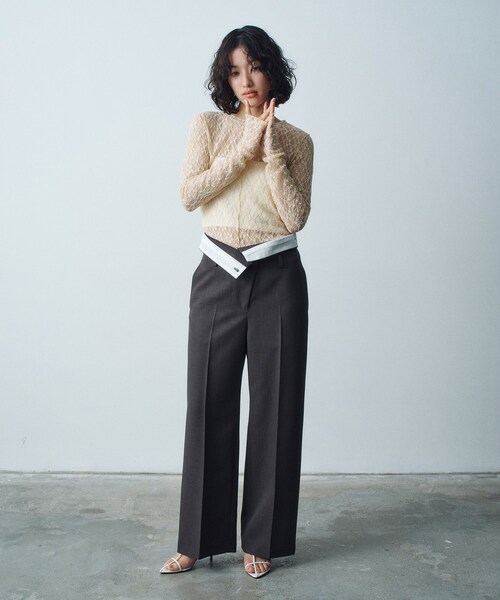 CODE A（コードエー）の「turn up chic trousers（その他パンツ・レディース・チャコールグレー/ブラウン系・34/35/36/38）」の5枚目の写真
