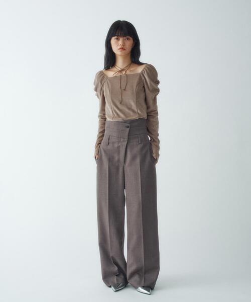 CODE A(コードエー)の「turn up chic trousers(その他パンツ・レディース・チャコールグレー/ブラウン系・34/35/36/38)」の3枚目の写真