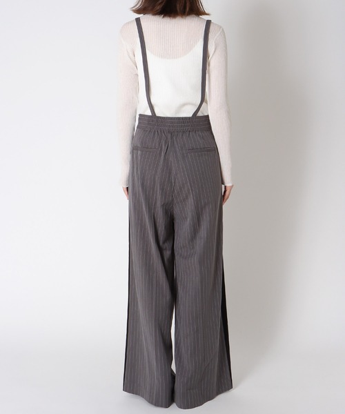 Jines（ジネス）の「サスペンダー付ストライプパンツ（その他パンツ・レディース・ブラック/グレー・38）」の7枚目の写真