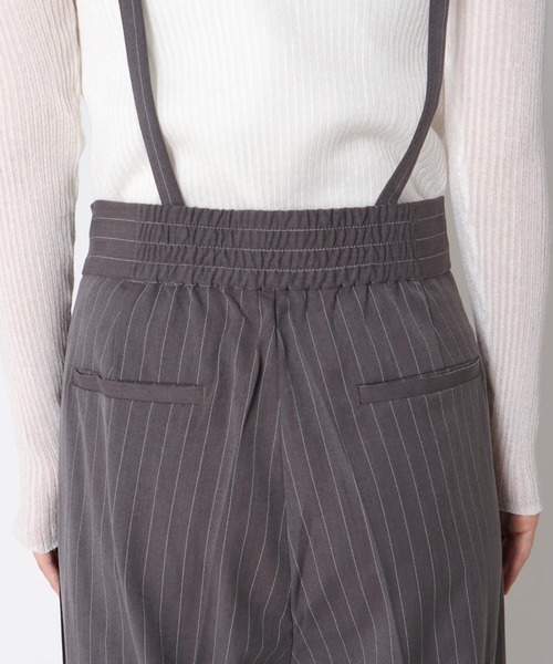 Jines（ジネス）の「サスペンダー付ストライプパンツ（その他パンツ・レディース・ブラック/グレー・38）」の8枚目の写真