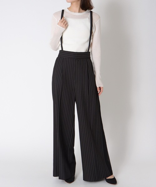Jines（ジネス）の「サスペンダー付ストライプパンツ（その他パンツ・レディース・ブラック/グレー・38）」の21枚目の写真