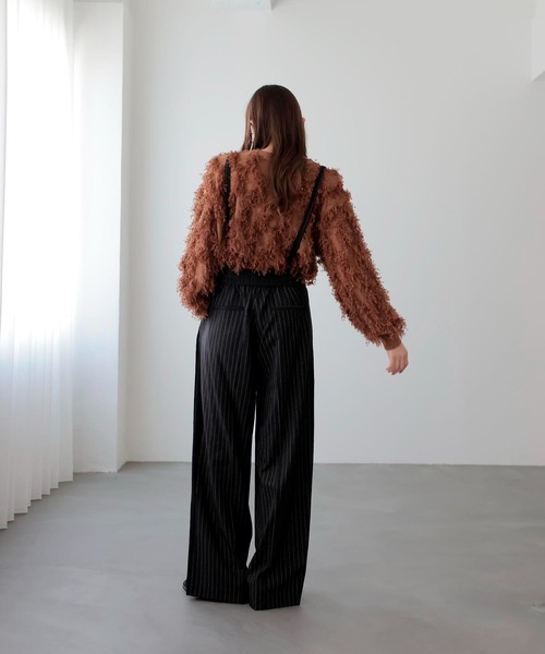 Jines（ジネス）の「サスペンダー付ストライプパンツ（その他パンツ・レディース・ブラック/グレー・38）」の17枚目の写真