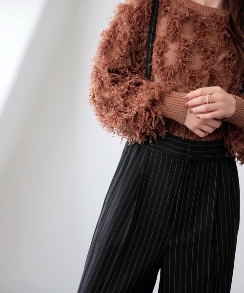 Jines（ジネス）の「サスペンダー付ストライプパンツ（その他パンツ・レディース・ブラック/グレー・38）」の16枚目の写真