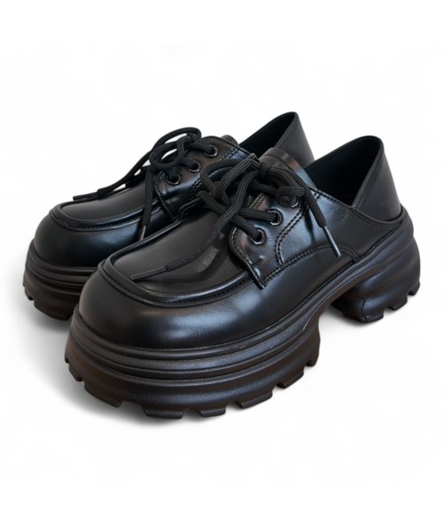 Sugar Sugar（シュガーシュガー）の「厚底　ボリュームソール プラットフォーム  【Sugar Sugar シュガーシュガー】レースアップ 厚底 レディース シューズ 軽量　シンプル　歩きやすい　マニッシュ（ドレスシューズ・レディース・ブラック/ブラック系その他・LL/L/M/S）」の12枚目の写真