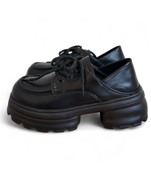 Sugar Sugar（シュガーシュガー）の「厚底　ボリュームソール プラットフォーム  【Sugar Sugar シュガーシュガー】レースアップ 厚底 レディース シューズ 軽量　シンプル　歩きやすい　マニッシュ（ドレスシューズ・レディース・ブラック/ブラック系その他・LL/L/M/S）」の13枚目の写真