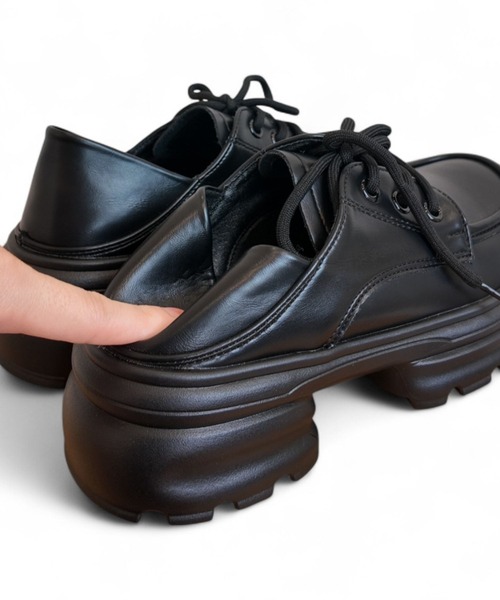 Sugar Sugar（シュガーシュガー）の「厚底　ボリュームソール プラットフォーム  【Sugar Sugar シュガーシュガー】レースアップ 厚底 レディース シューズ 軽量　シンプル　歩きやすい　マニッシュ（ドレスシューズ・レディース・ブラック/ブラック系その他・LL/L/M/S）」の17枚目の写真