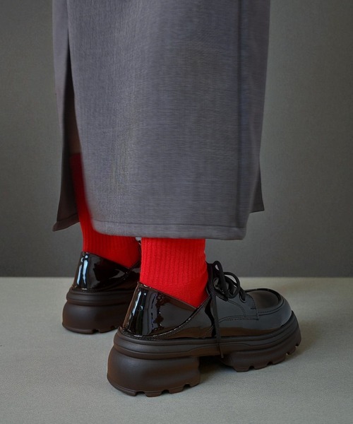 Sugar Sugar（シュガーシュガー）の「厚底　ボリュームソール プラットフォーム  【Sugar Sugar シュガーシュガー】レースアップ 厚底 レディース シューズ 軽量　シンプル　歩きやすい　マニッシュ（ドレスシューズ・レディース・ブラック/ブラック系その他・LL/L/M/S）」の21枚目の写真