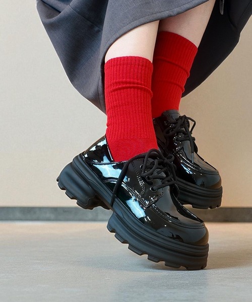 Sugar Sugar（シュガーシュガー）の「厚底　ボリュームソール プラットフォーム  【Sugar Sugar シュガーシュガー】レースアップ 厚底 レディース シューズ 軽量　シンプル　歩きやすい　マニッシュ（ドレスシューズ・レディース・ブラック/ブラック系その他・LL/L/M/S）」の22枚目の写真