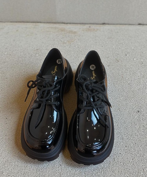 Sugar Sugar（シュガーシュガー）の「厚底　ボリュームソール プラットフォーム  【Sugar Sugar シュガーシュガー】レースアップ 厚底 レディース シューズ 軽量　シンプル　歩きやすい　マニッシュ（ドレスシューズ・レディース・ブラック/ブラック系その他・LL/L/M/S）」の20枚目の写真