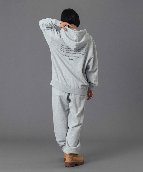 X-girl(エックスガール)の「FACE AND WORDS ZIP UP SWEAT HOODIE(パーカー・レディース・アッシュ/ブラック・S/M)」の10枚目の写真