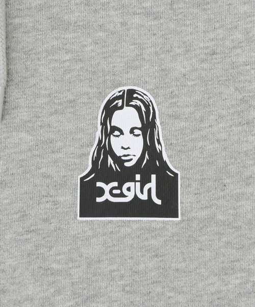 X-girl(エックスガール)の「FACE AND WORDS ZIP UP SWEAT HOODIE(パーカー・レディース・アッシュ/ブラック・S/M)」の22枚目の写真