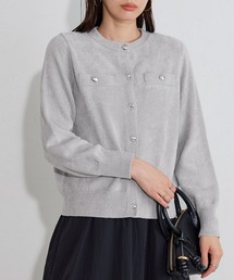 タグ付　23区　ラメクロッシェ ボレロ　シルバー系 カーディガン/ボレロ（シルバー/銀色系）ファッション通販