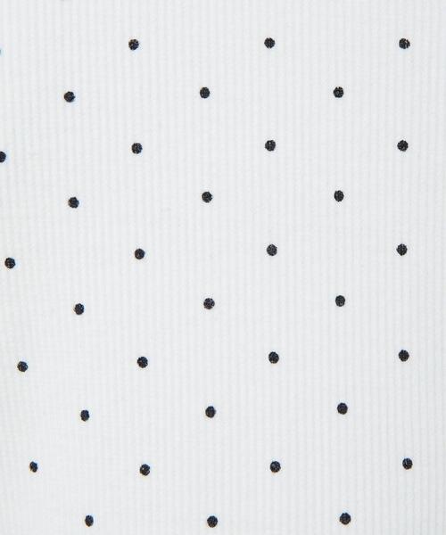 INGNI（イング）の「ヘンリーネックレース付プレートロゴ長袖リブドットトップス（Tシャツ/カットソー・レディース・ブラック×ホワイト/ホワイト×ブラック・M）」の3枚目の写真