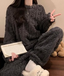 shoppinggo（ショッピングゴー）の「部屋着パジャマ ルームウェアレディース もこもこ ボア 寝巻き 長ズボン 韓国風 春秋冬（ルームウェア/パジャマ）」