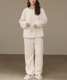 shoppinggo（ショッピングゴー）の「部屋着パジャマ ルームウェアレディース もこもこ ボア 寝巻き 長ズボン 韓国風 春秋冬（ルームウェア/パジャマ）」