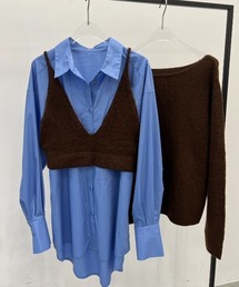 Trish | 天竺編みプルオーバー+ビスチェセット(ニット/セーター)