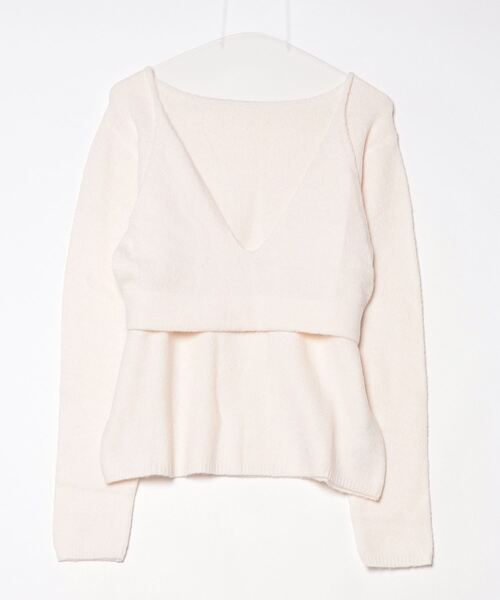 Trish（トリッシュ）の「天竺編みプルオーバー+ビスチェセット（ニット/セーター・レディース・ホワイト/ブラウン・MEDIUM）」の20枚目の写真