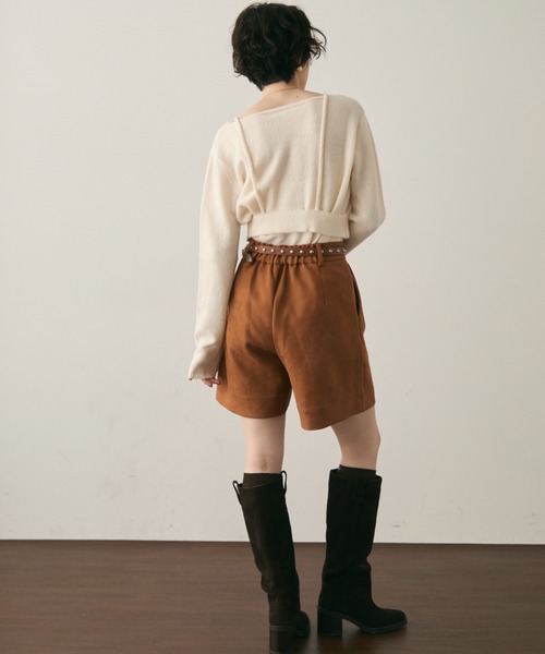 Trish（トリッシュ）の「天竺編みプルオーバー+ビスチェセット（ニット/セーター・レディース・ホワイト/ブラウン・MEDIUM）」の15枚目の写真