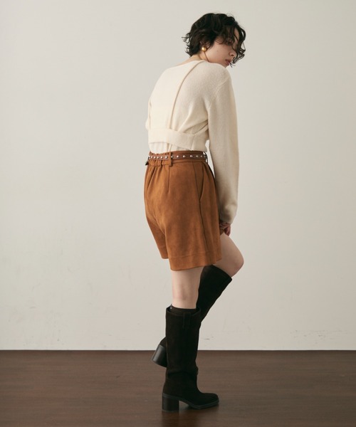 Trish（トリッシュ）の「天竺編みプルオーバー+ビスチェセット（ニット/セーター・レディース・ホワイト/ブラウン・MEDIUM）」の19枚目の写真