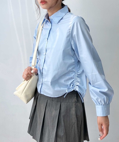 AS KNOW AS plus(アズノゥアズプラス)の「♪アソートデザイン サイドドロストリボンシャツ(シャツ/ブラウス・レディース・サックスブルー/ブラック系/アイボリー系・FREE)」の11枚目の写真