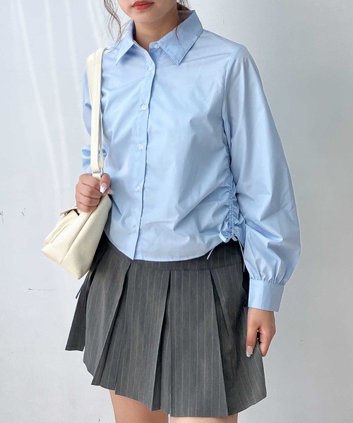 AS KNOW AS plus(アズノゥアズプラス)の「♪アソートデザイン サイドドロストリボンシャツ(シャツ/ブラウス・レディース・サックスブルー/ブラック系/アイボリー系・FREE)」の12枚目の写真