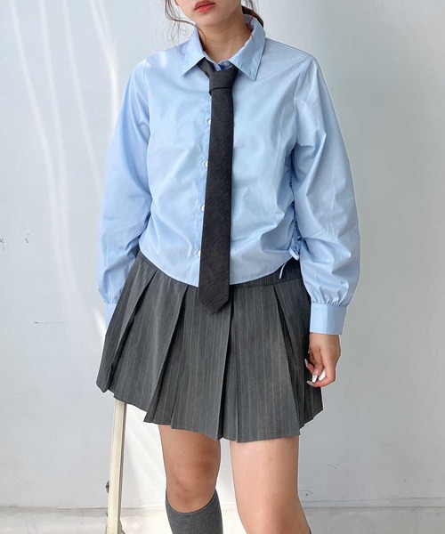 AS KNOW AS plus(アズノゥアズプラス)の「♪アソートデザイン サイドドロストリボンシャツ(シャツ/ブラウス・レディース・サックスブルー/ブラック系/アイボリー系・FREE)」の13枚目の写真