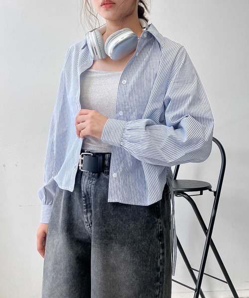 AS KNOW AS plus(アズノゥアズプラス)の「♪アソートデザイン サイドドロストリボンシャツ(シャツ/ブラウス・レディース・サックスブルー/ブラック系/アイボリー系・FREE)」の19枚目の写真