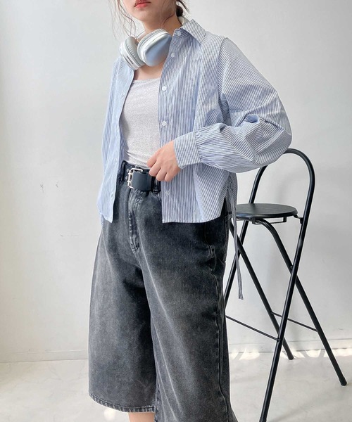 AS KNOW AS plus(アズノゥアズプラス)の「♪アソートデザイン サイドドロストリボンシャツ(シャツ/ブラウス・レディース・サックスブルー/ブラック系/アイボリー系・FREE)」の22枚目の写真