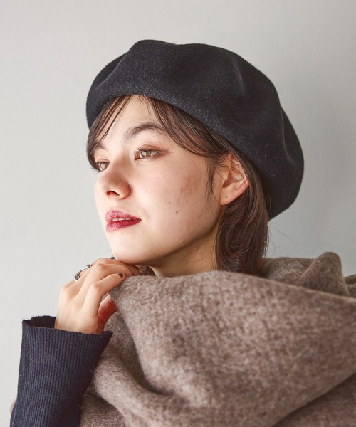 niko and...（ニコアンド）の「オリジナルカラーベレー帽（ハンチング/ベレー帽・レディース・ブラウン/アイボリー/ブラック・0）」の2枚目の写真