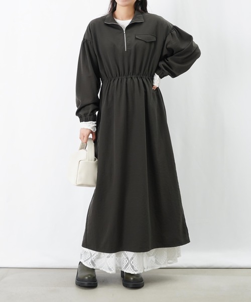 LUCA/LADY LUCK LUCA（ルカ/レディラックルカ）の「LC/LLL ハイネックZIPワンピース（ワンピース・レディース・マスタード/チャコールグレー/ブラック・FREE）」の5枚目の写真