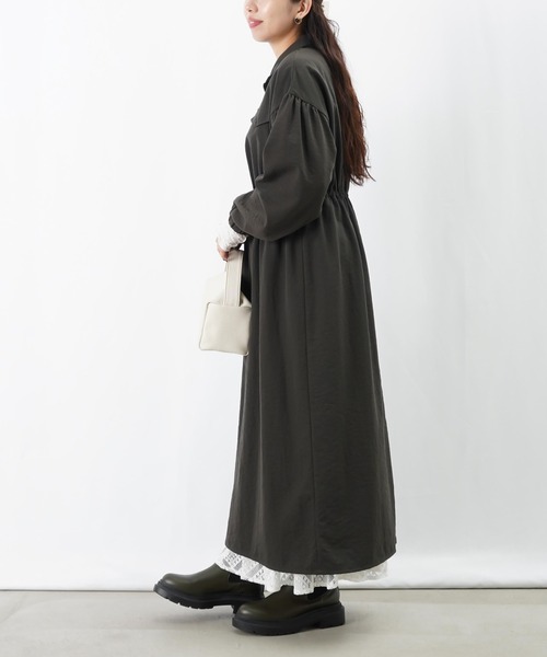 LUCA/LADY LUCK LUCA（ルカ/レディラックルカ）の「LC/LLL ハイネックZIPワンピース（ワンピース・レディース・マスタード/チャコールグレー/ブラック・FREE）」の4枚目の写真