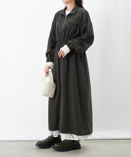 LUCA/LADY LUCK LUCA（ルカ/レディラックルカ）の「LC/LLL ハイネックZIPワンピース（ワンピース・レディース・マスタード/チャコールグレー/ブラック・FREE）」の8枚目の写真