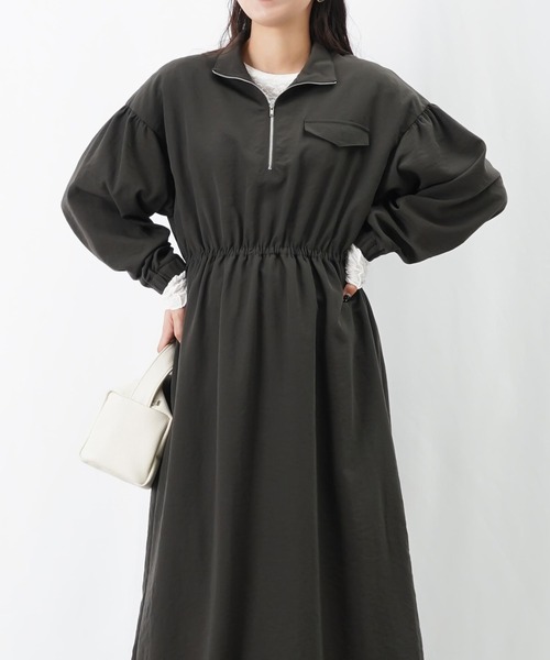 LUCA/LADY LUCK LUCA（ルカ/レディラックルカ）の「LC/LLL ハイネックZIPワンピース（ワンピース・レディース・マスタード/チャコールグレー/ブラック・FREE）」の6枚目の写真