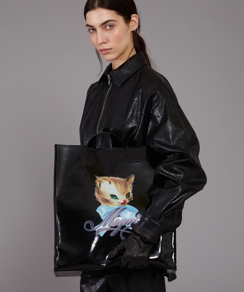 MSGM(エムエスジーエム)の「MSGM CUTE KITTY グラフィック トートバッグ(トートバッグ・レディース・ブラック・ONE SIZE)」の8枚目の写真