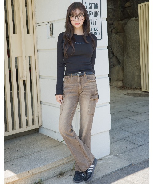 muahmuah(ムーアムーア)の「A'GEM/9 × .kom 『muah muah/ムーアムーア』 SOFT RAGLAN NAPPING T-SHIRT/ラグラン 起毛長袖Tシャツ(Tシャツ/カットソー・レディース・ホワイト/ブルー/ブラック/グレー・FREE)」の7枚目の写真